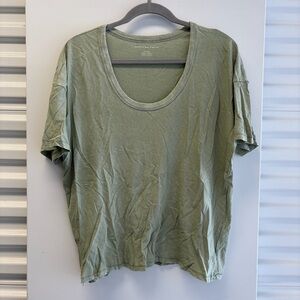NWT American Eagle Olive Green Scoop Neck Tee Size M